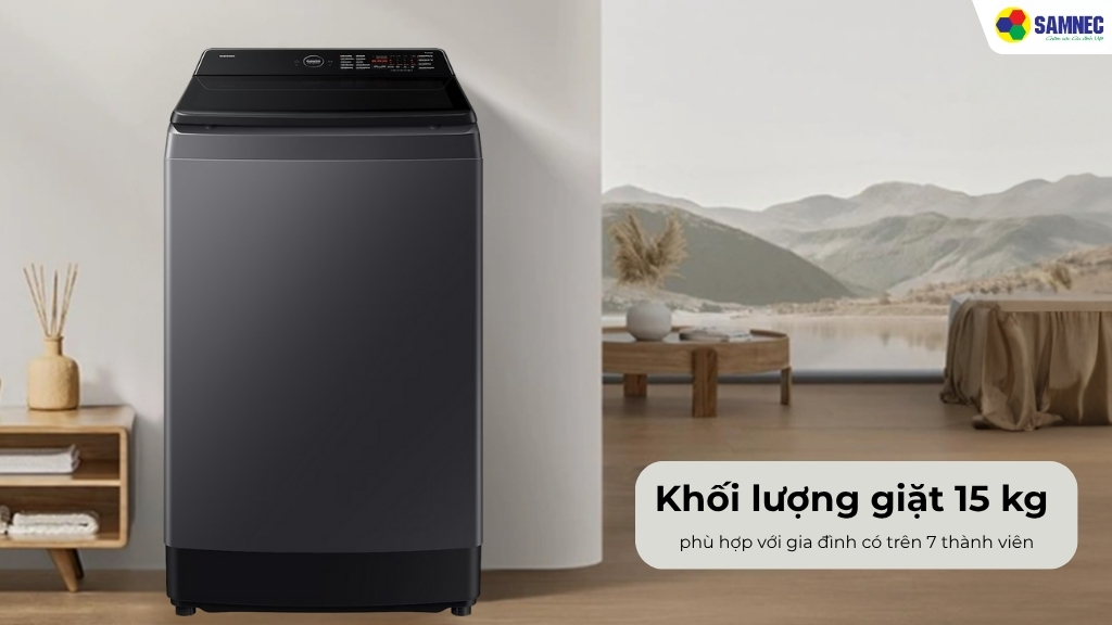 khối lượng giặt 15 kg