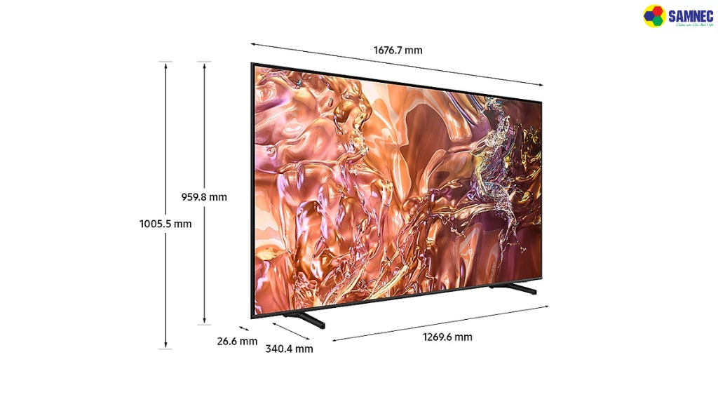 Thiết kế Smart Tivi Samsung QLED 4K 75 inch QA75QE1DAKXXV