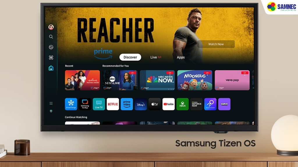 Người dùng TV UA32H5000FKXXV được tận hưởng các ứng dụng và dịch vụ trên Samsung Tizen OS