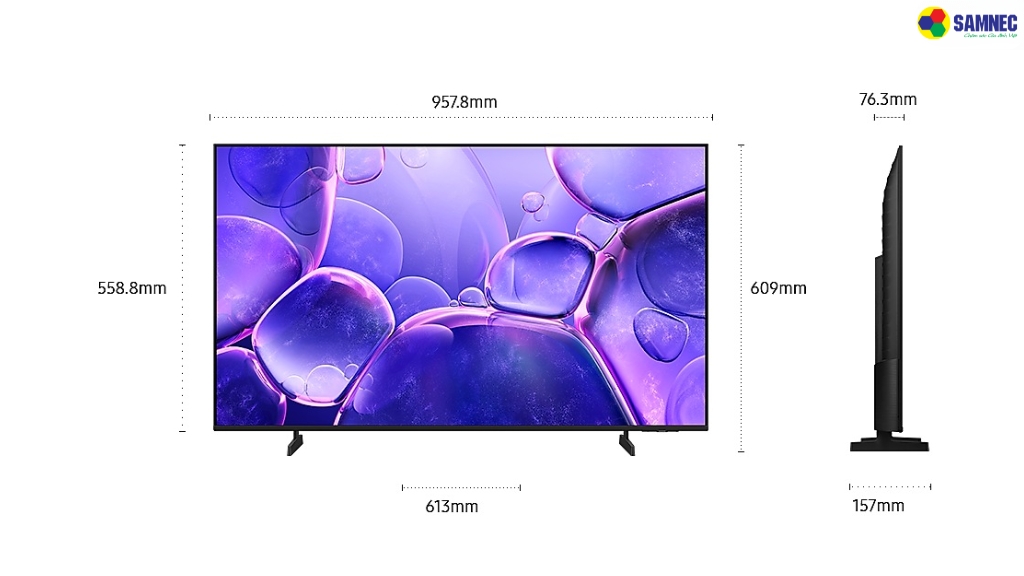 Smart Tivi Samsung UA43U8000FKXXV sở hữu thiết kế MetalStream
