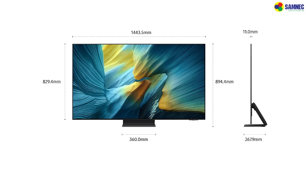 Thiết kế Smart Tivi OLED 4K Vision AI 65 Inch Samsung QA65S95FAKXXV