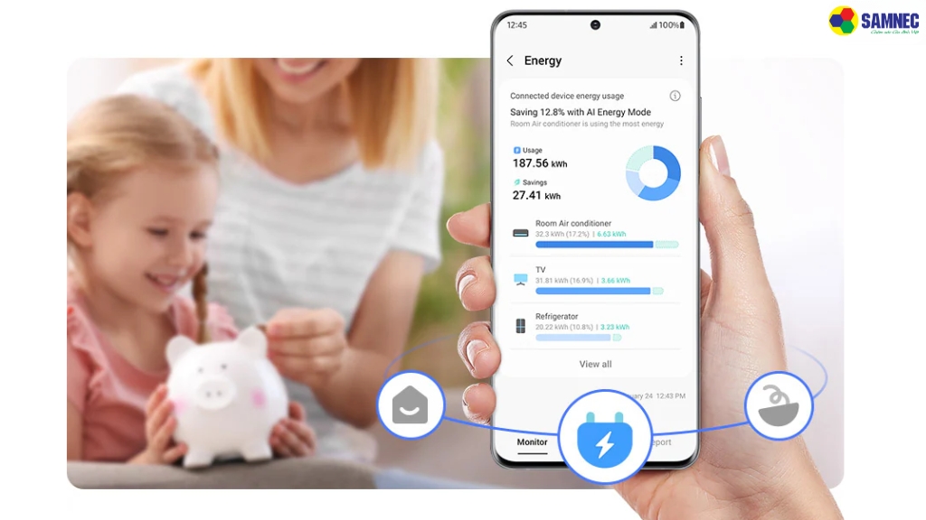 Tiện ích trên tủ lạnh Samsung Bespoke AI Family Hub RF65DB990012SV