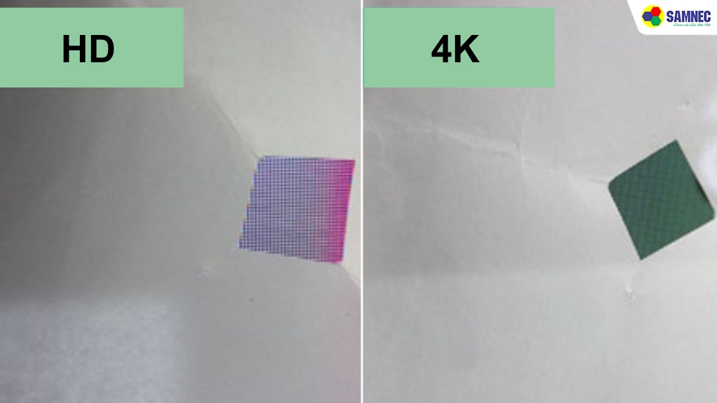 Kiểm tra màn hình tivi 4K bằng tờ giấy