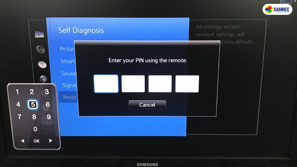 quên mã pin tivi samsung