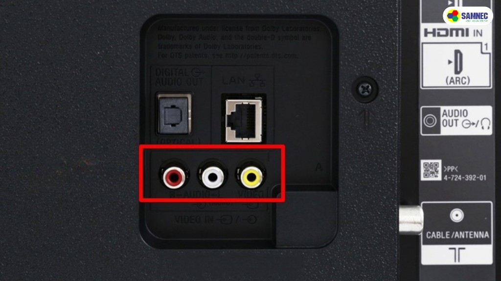 các cổng kết nối tivi samsung