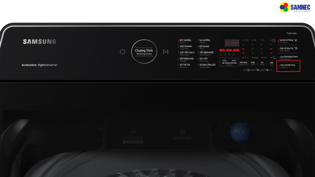 Cách hẹn giờ máy giặt Samsung cửa trên