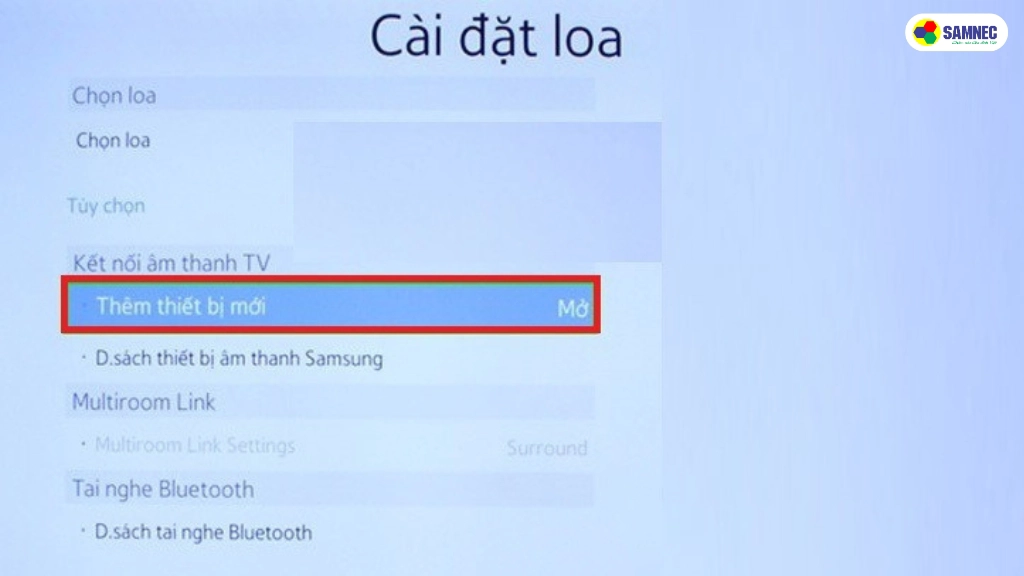 kết nối loa bluetooth với tivi samsung bằng tv soundconnect bước 3