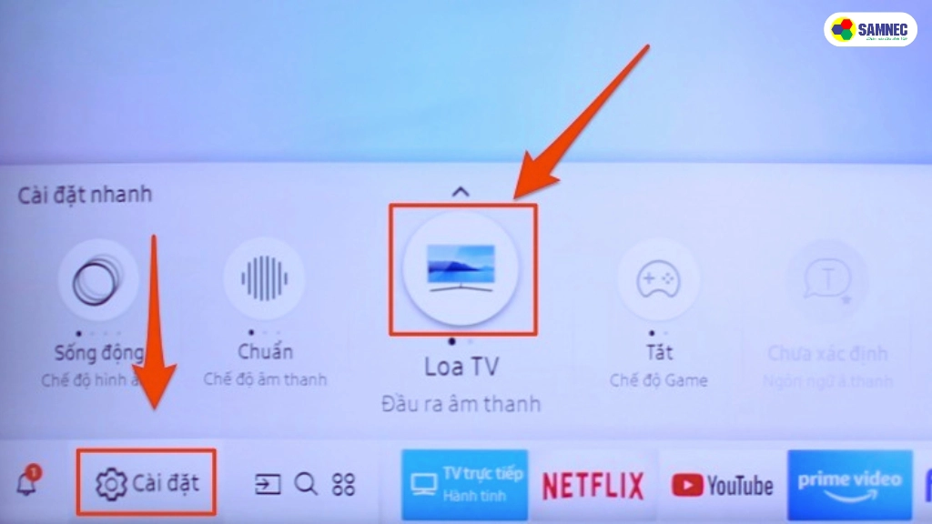 bước 2 kết nối loa bluetooth với tivi samsung