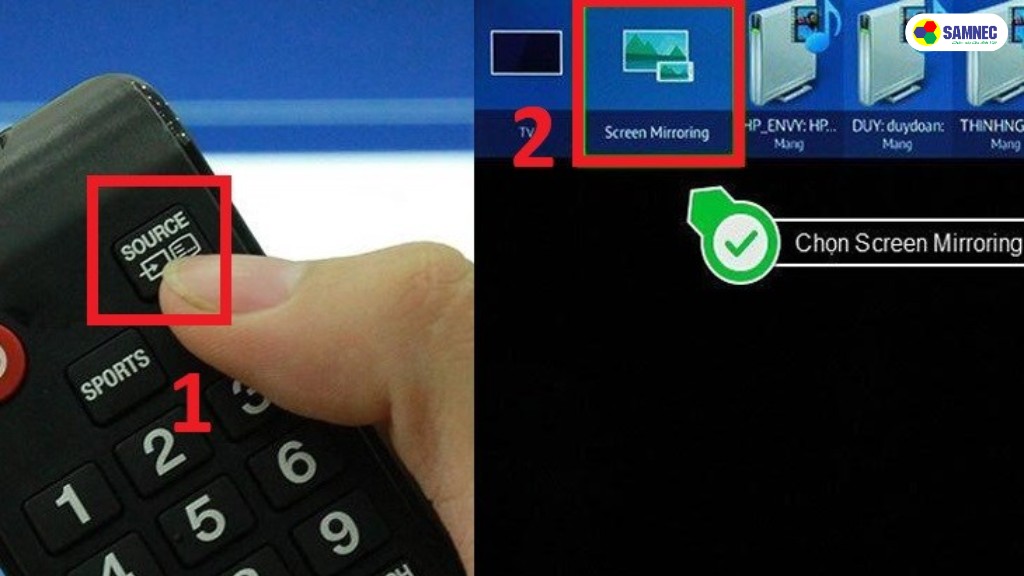Cách kết nối Screen Mirroring trên tivi Samsung