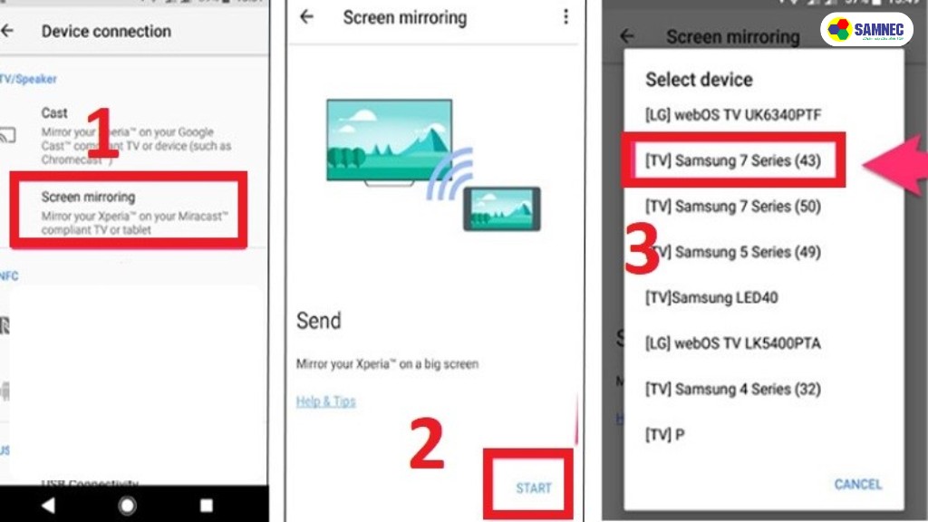 Cách kết nối Screen Mirroring trên tivi Samsung đời mới