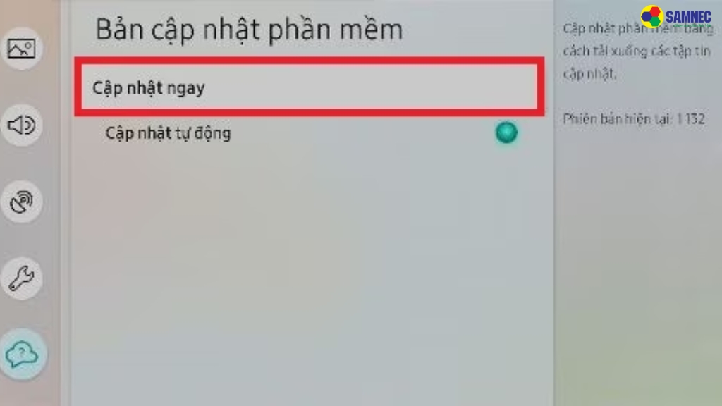 Tivi Samsung chưa cập nhật phần mềm