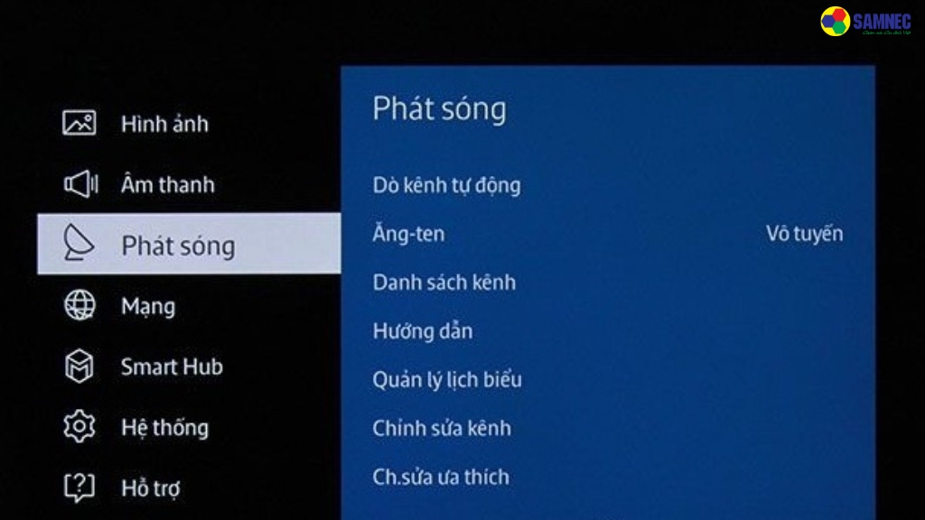 Kiểm tra lại nguồn vào trên tivi Samsung