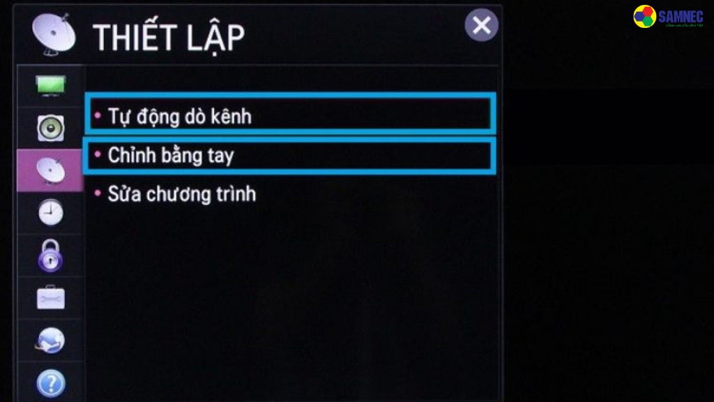 Dò kênh thủ công