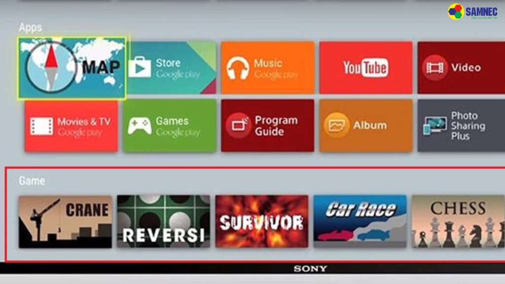 Cách chơi game trên tivi Sony