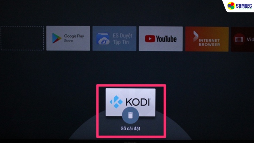 Xóa ứng dụng không cần thiết trên tivi Sony