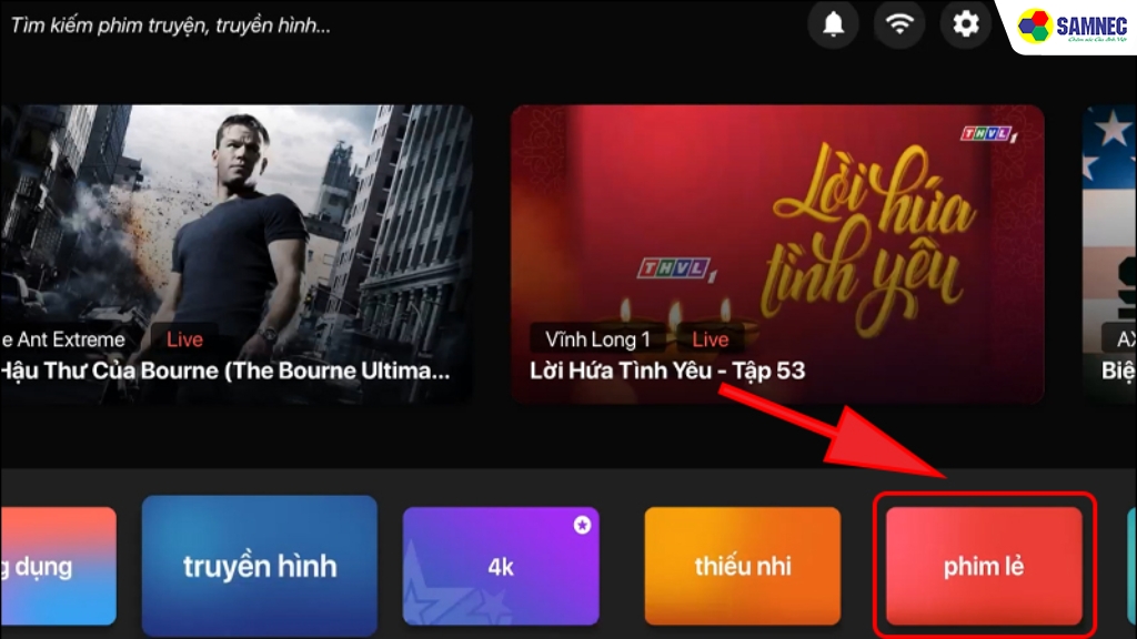 Chọn mục Phim lẻ