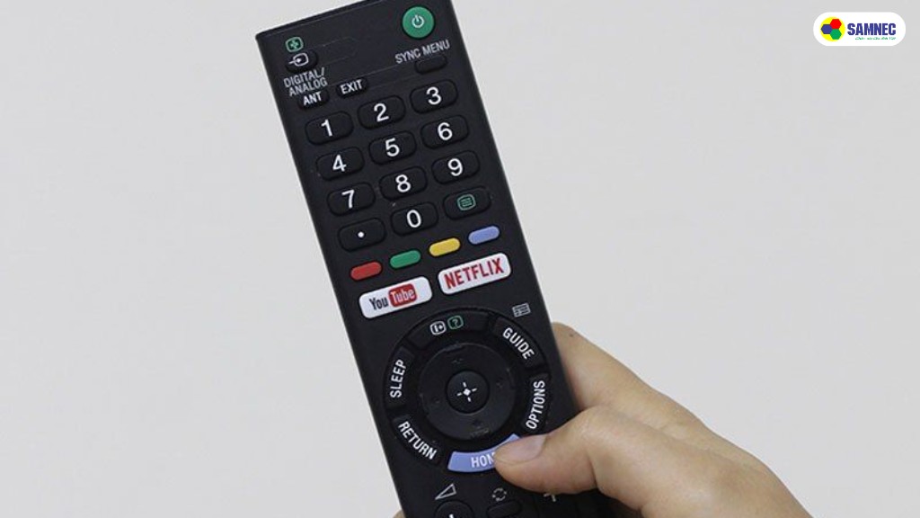 Nhấn nút MENU hoặc nút HOME trên điều khiển