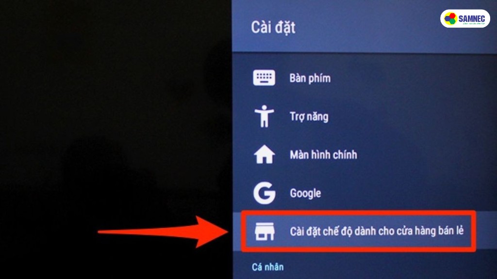 chế độ dành cho cửa hàng bán lẻ