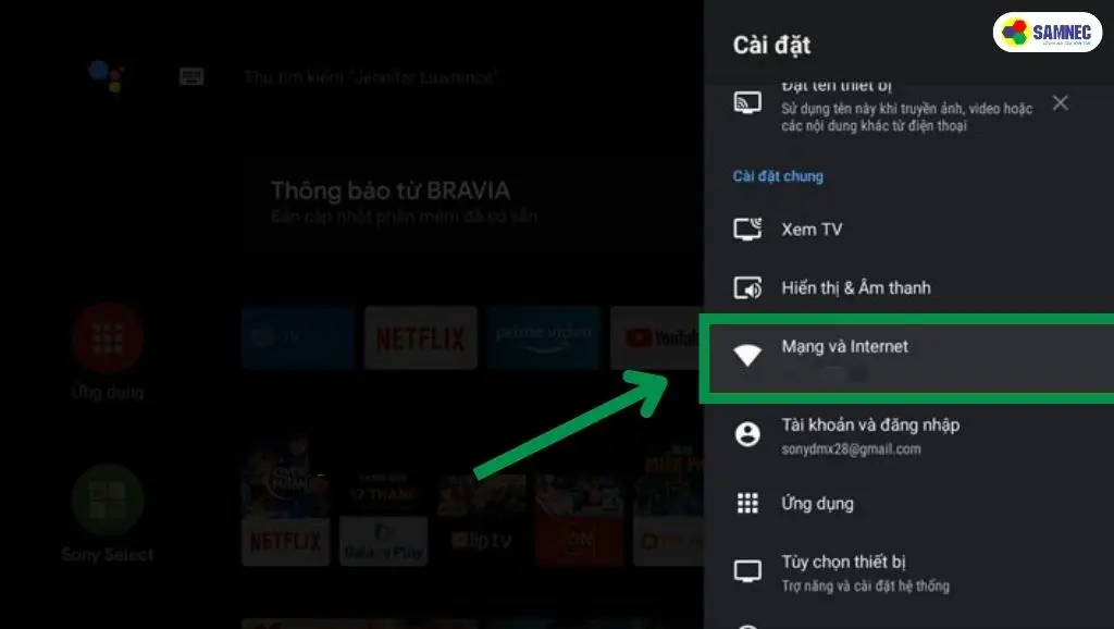 kiểm tra kết nối mạng khi tv sony không kết nối được wifi