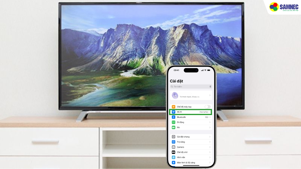 Kết nối iPhone với tivi Toshiba qua wifi