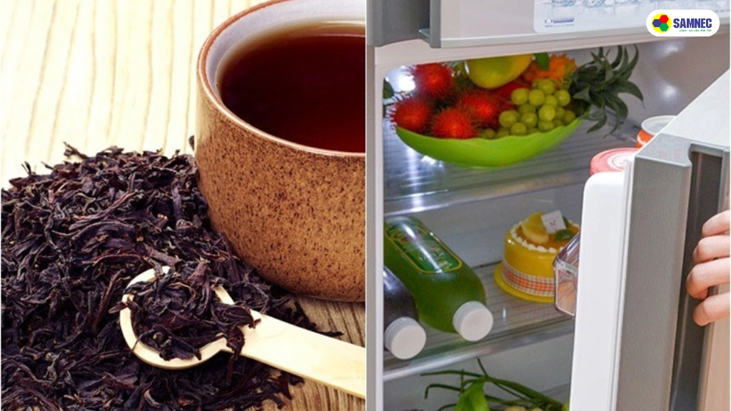 khử mùi hôi tủ lạnh lâu ngày bằng trà