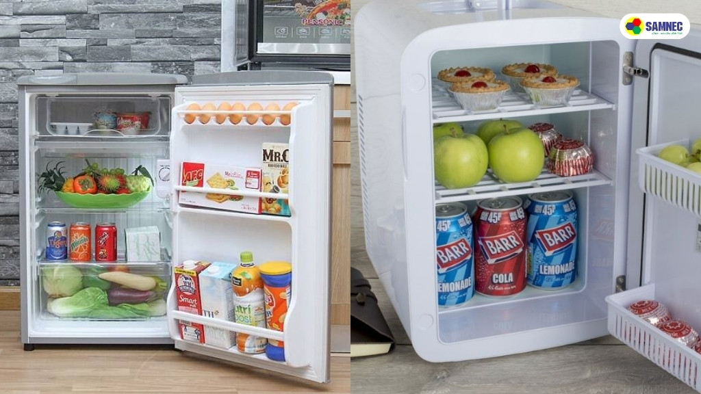 Tủ mini có ngăn đá và tủ mini không có ngăn đá