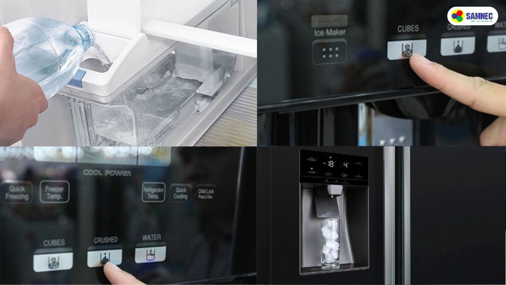 các sử dụng tủ lạnh lấy đá ngoài 