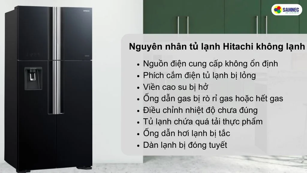nguyên nhân tủ lạnh hitachi không lạnh