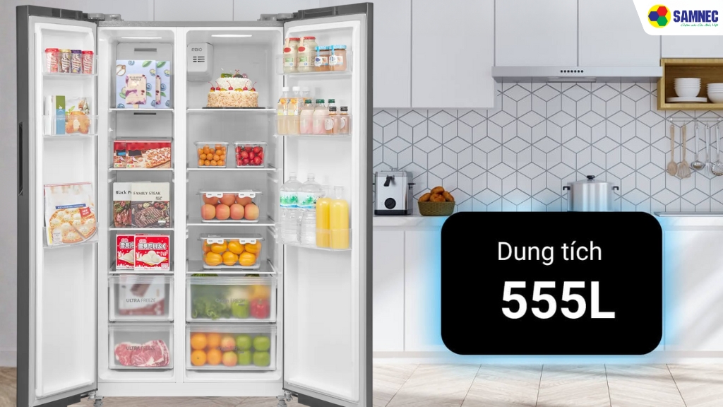 Dung tích sử dụng lớn 555 lít
