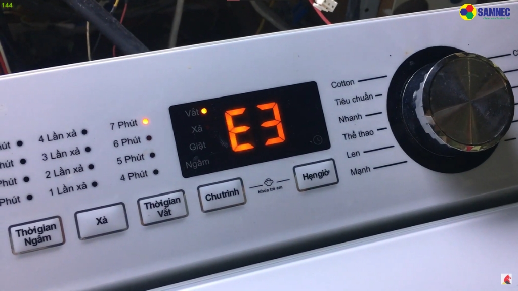 Dấu hiệu của máy giặt Toshiba bị lỗi E3