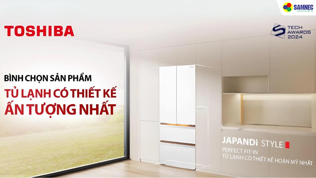Toshiba Japandi được bình chọn là “Tủ lạnh có thiết kế ấn tượng”