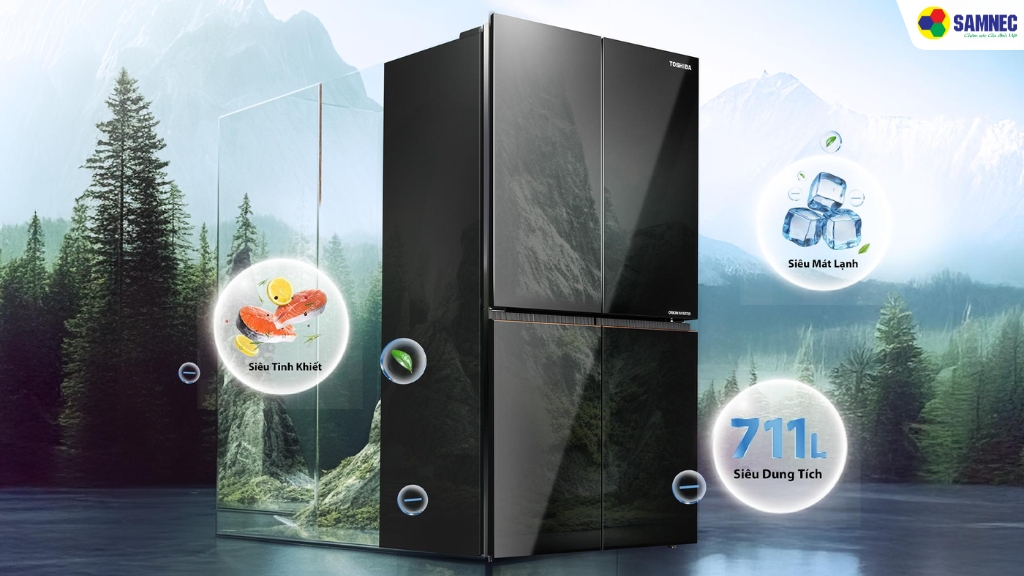 Dung tích tủ lạnh toshiba