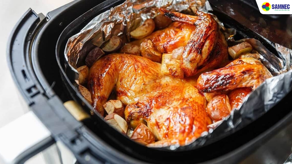 Sử dụng giấy bạc trong nồi chiên không dầu