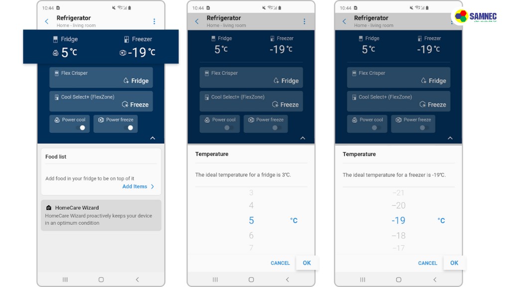 Cài đặt nhiệt độ tủ lạnh