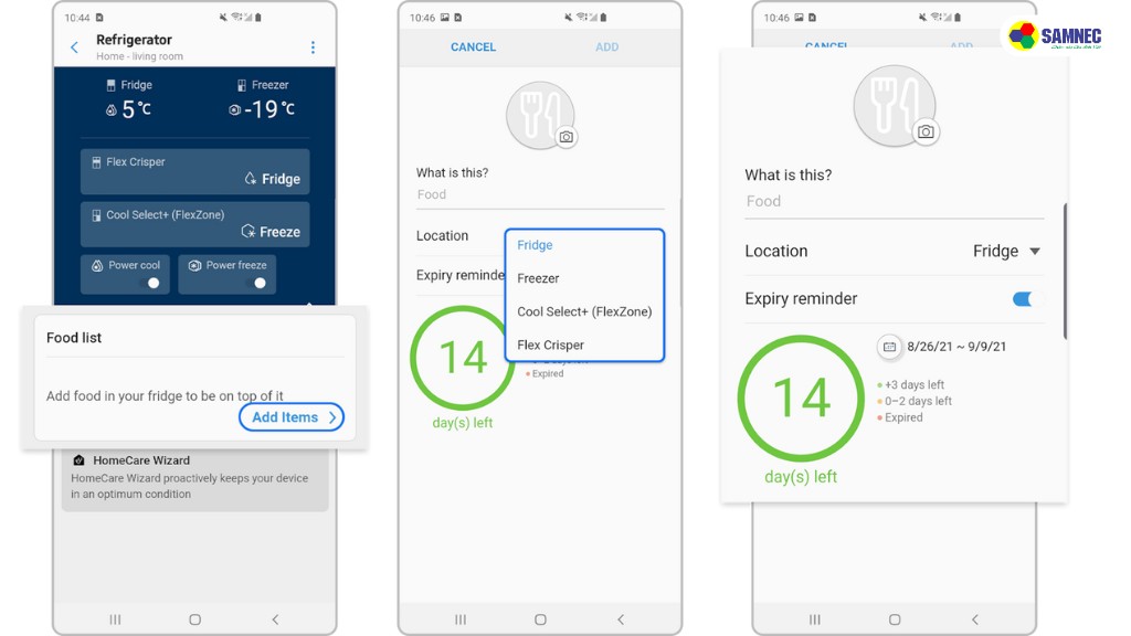 người dùng có thể tạo danh sách thực phẩm với tính năng Food list 