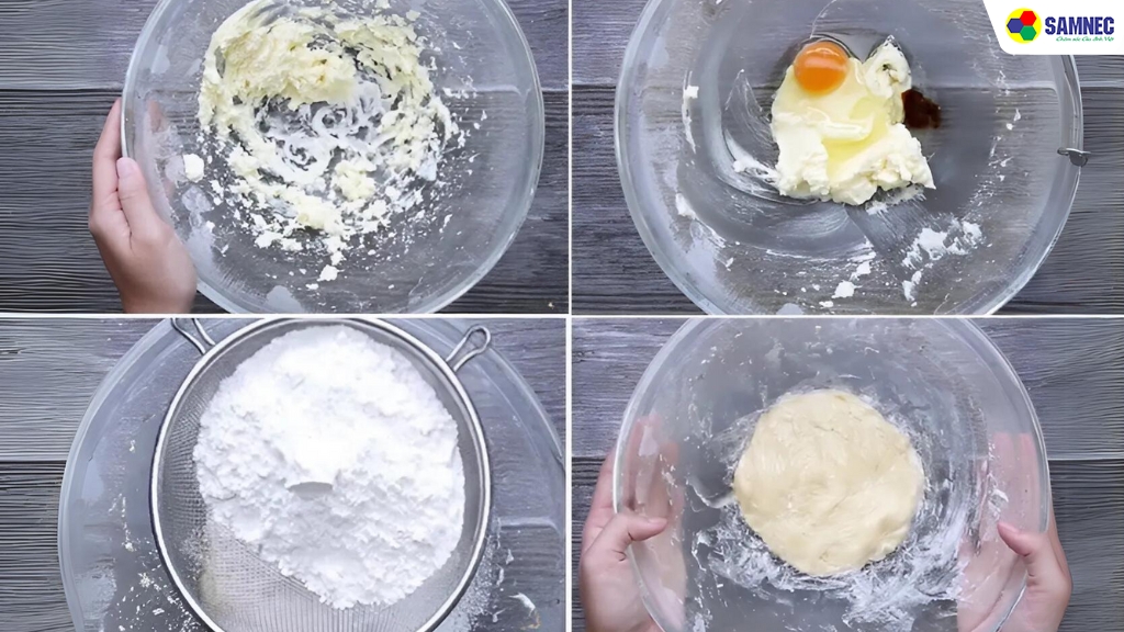  Nhào bột làm bánh