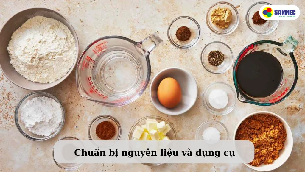 chuẩn bị nguyên liệu làm bánh quy giáng sinh truyền thống