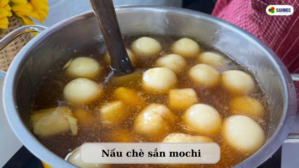 nấu chè sắn dẻo mochi