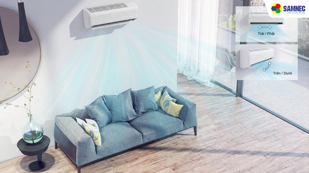 Điều hòa Wind-Free Inverter 2.5 HP Samsung AR24CYFCAWKNSV- Cơ chế thổi gió