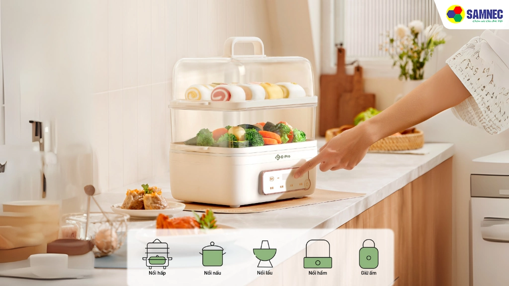 Nồi hấp điện đa năng E-Pro VEP-HPS-DZ8(PP3) - Chức năng