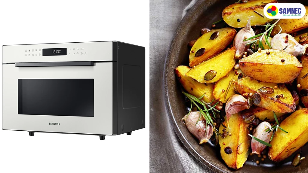 Tiện ích lò vi sóng Samsung  MC35R8088LESV- công nghệ chiên không dầu