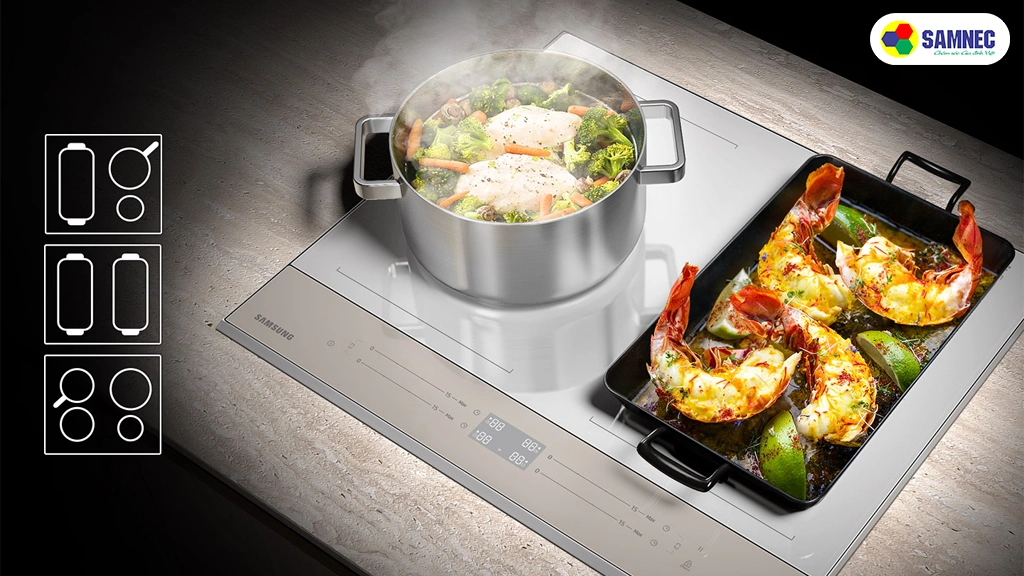 Bếp từ Bespoke Samsung NZ64B5067YY/SV- Vùng nấu linh hoạt
