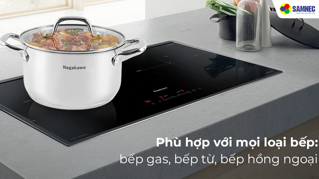 Bếp đôi điện từ Nagakawa UltraSlim NK2C21M