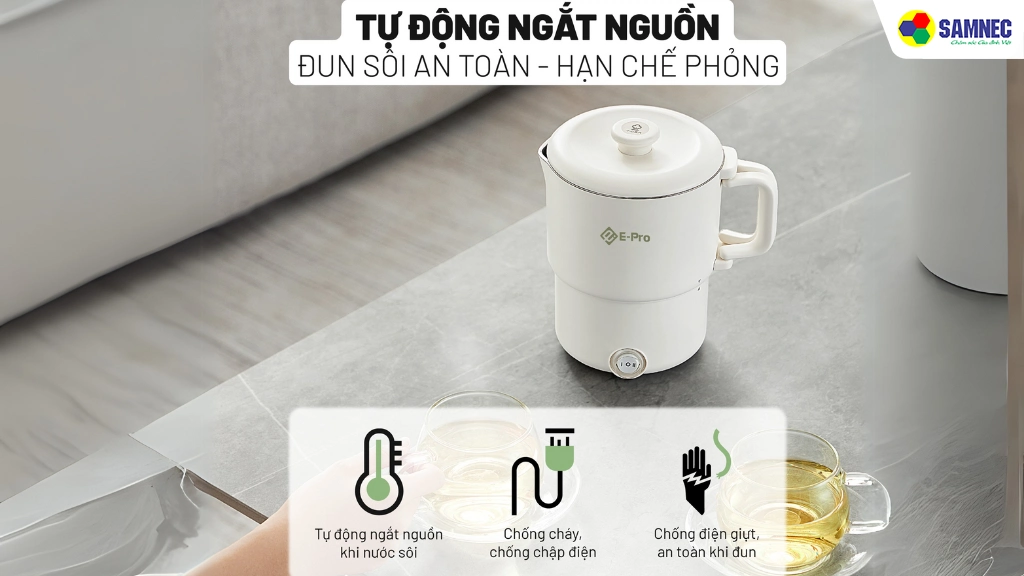Bình đun nước điện E-Pro VEP-EKT-SS2(ZDP)- Chế độ an toàn