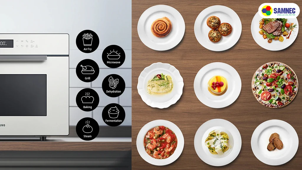 Tiện ích lò vi sóng Samsung  MC35R8088LESV- Tiện ích