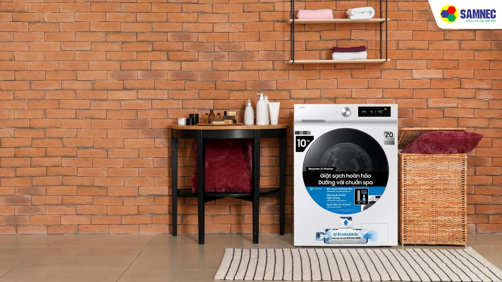 Máy giặt Bespoke AI 10 Kg Samsung WW10DB7U34GWSV- Thiết kế