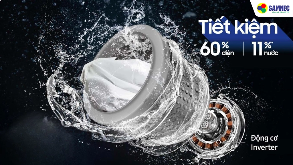 Máy giặt Inverter 14 Kg Samsung WA14CG5886BDSV- Công nghệ tiết kiệm điện