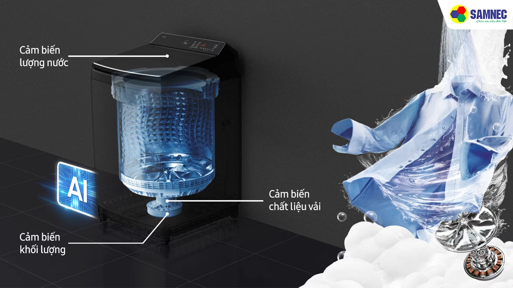 Máy giặt 21 kg Inverter Samsung WA80F21B9BSV- Công nghệ giặt