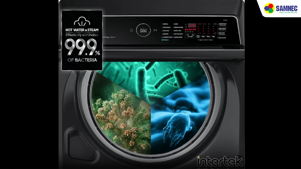 Máy giặt Inverter 14 Kg Samsung WA14CG5886BDSV- Công nghệ khử mùi kháng khuẩn