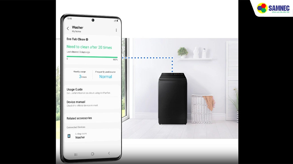 Máy giặt Inverter 14 Kg Samsung WA14CG5886BDSV- Tiện ích